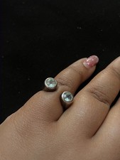 Beautiful Vintage Sterling Silver Blue Topaz Ring, Size 7, adjustable