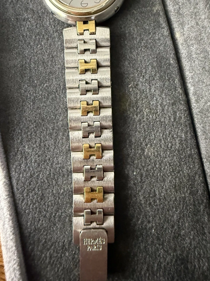 Hermes Profile Watch Two Tone 25 mm Stainless Steel Ladies Working Authentic - Image 3 of 4