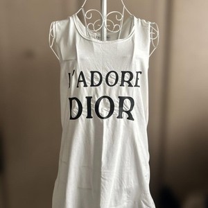 レア美品Christian Dior J'ADORE DIOR タンクトップ S J'Adore Dior Tank Top White Cotton Jersey | DIOR