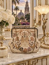 Antique Fine Art Deco Bead Beaded Bag Purse Handbag Paris France Atelier Vintage