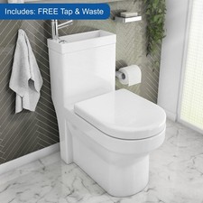 2 in 1 Close Coupled Toilet With Sink On Top Combo Space Saving Cloakroom Unit