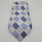 Bachrach Men's Blue/White Checkered Italian Silk Tie