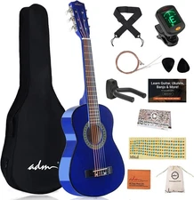 Beginner Acoustic Classical Guitar 30 Inch Nylon Strings Wooden Guitar Bundle...