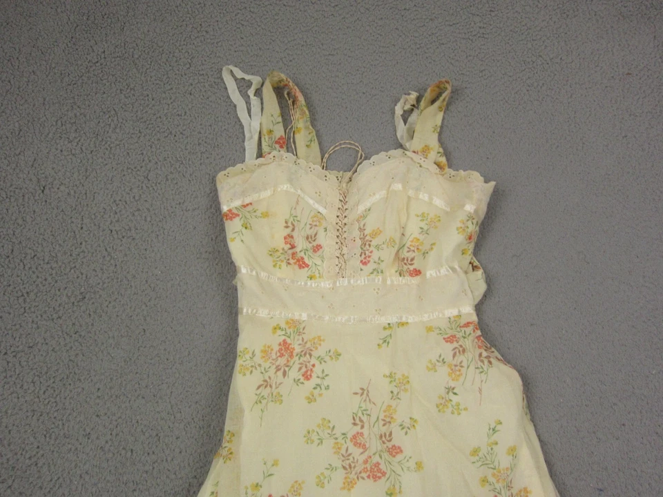 Vestido True Vintage Mujer Extra Pequeño Amarillo Floral Cottagecore Pradera Años 40 50 Foto 4 de 4