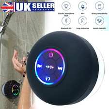 Waterproof Bluetooth Wireless Speaker RGB Light Portable LED for Shower Bathroom