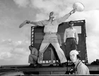 NAVY LANDING SIGNAL OFFICER USS ENTERPRISE 1945 WW2 8.5X11 PHOTO