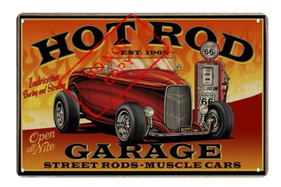 Hot Rod Garage Classic Man Cave Retro Classic Car 8x12 Aluminum Metal Sign