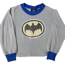 Vintage 70s Batman Pajama Shirt 1972 RARE Size 5 Youth Kids Single Stitch
