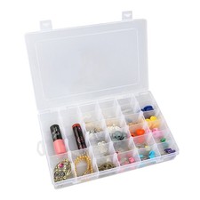 36 Grids Clear Plastic Organizer Box with Adjustable Dividers Bead Organizers...