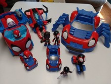 Spidey and his Amazing Friends Marvel S Web Spinning Hauler FIGURES LOT CAR