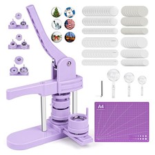 3 in 1 Button Maker Machine 25/32/58mm Multi-Size Badge Press Kit 300pcs Parts