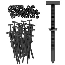 Black Nylon Cable Ties Clipon Fasteners for Automotive Multifunctional Use