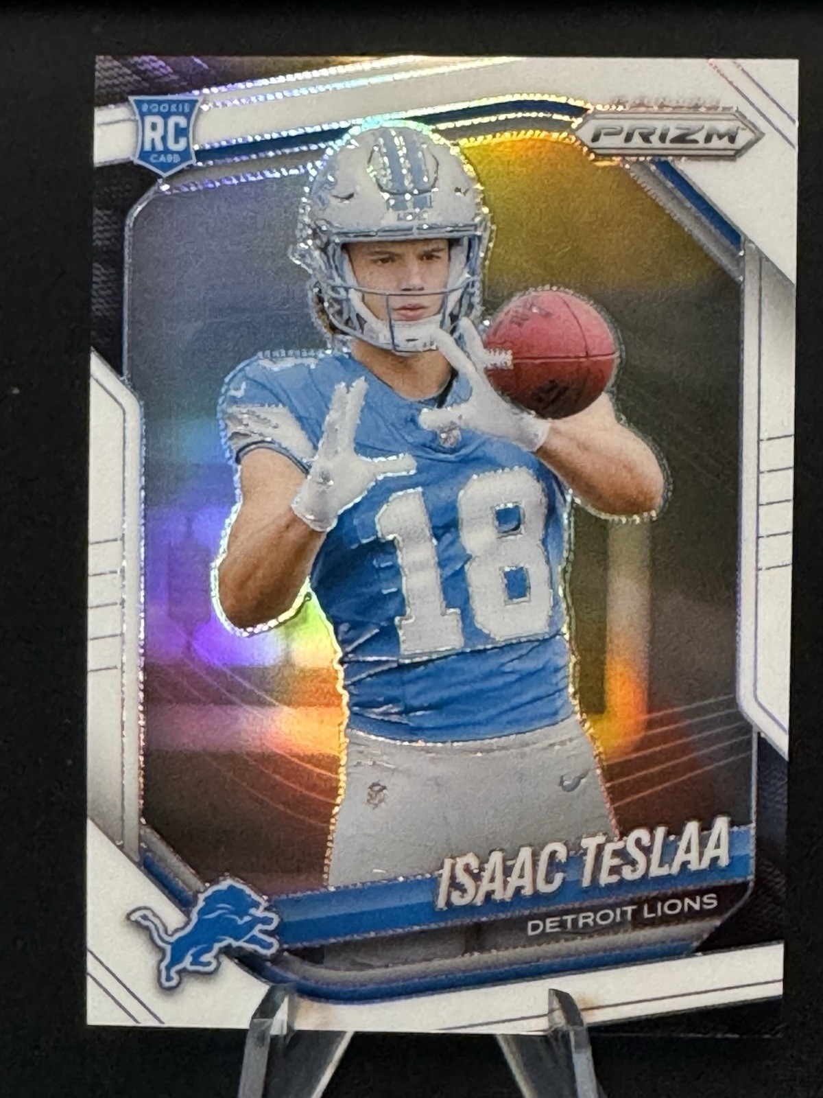 2025 Panini Prizm Isaac Teslaa #316 RC True White Prizm /35 - Detroit Lions
