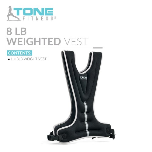 8lb Weighted Vest, Black - Picture 2 of 7