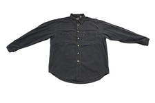 Vintage Levis Red Tab Shirt Mens Large Gray Denim Snap Button Hong Kong Distress
