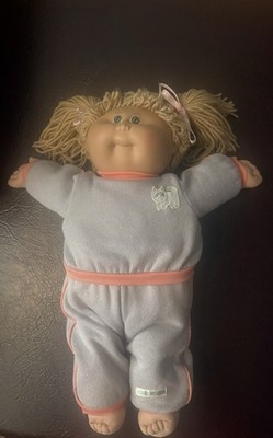 Vintage Cabbage Patch Doll with Light Brown Hair and Green Eyes 1984 Signature