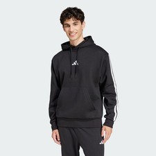 adidas men Essentials 3-Stripes Fleece Hoodie