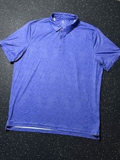 Graham Luxe Golf Polo Mens XL Purple Floral Performance Stretch Lightweight