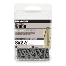 Hillman 40932 Galvanized Phillips Head Coarse Thread Deck Screw 8 X 2-12 In.