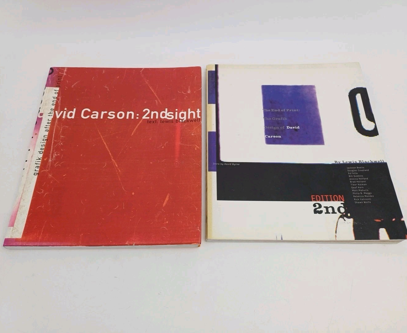 David Carson 2x - The End of Print 2nd Ed & 2ndsight Graphic Design Books