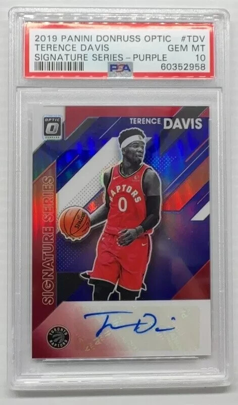 2019-20 Donruss Optic Terence Davis Purple Prizm Rookie Auto RC #TDV PSA 10
