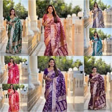 NEW SAREE BLOUSE NEW SARI INDIAN WEDDING DESIGNER PAKISTANI PARTY WEAR BOLLYWOOD