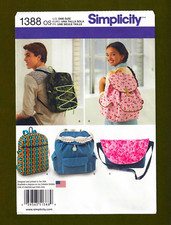 Backpacks & Messenger Bag Assortment Sewing Pattern 5 Variations Simplicity 1388