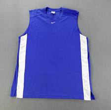 Vintage Nike Tank Top Men's Size L Blue Basketball Jersey Y2K