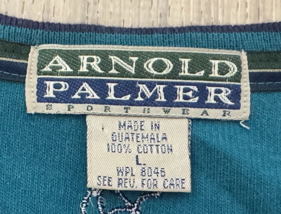Arnold Palmer De Colección Años 90 Tejido Golf Suéter Chaleco Para Hombre Grande Bordado Verde azulado Foto 2 de 4