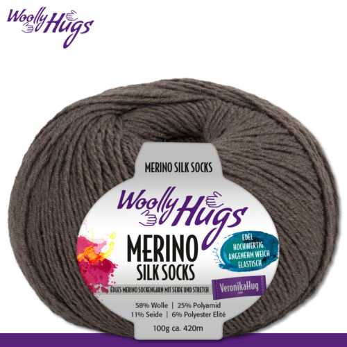 Woolly Hugs 100 g Merino Silk Socks Sockenwolle Sockengarn Strümpfe 15 Farben - Bild 24 von 31
