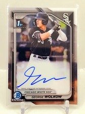 2024 Bowman Chrome 1st George Wolkow Base Auto White Sox ROOKIE RC Autograph B