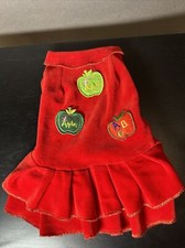 juicy couture Y2K Pet Clothes Red  Gold Zip Dress Size Small Velvet Rare