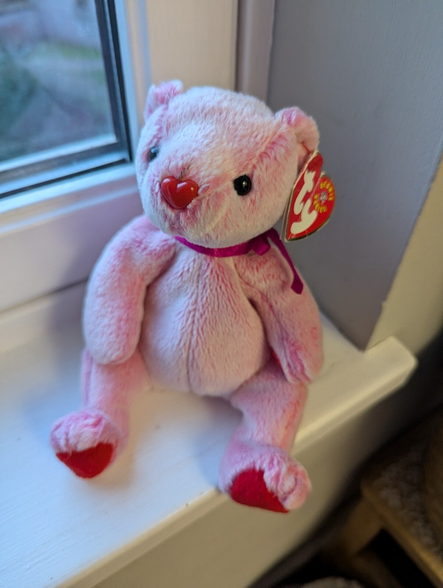 Romance Valentine's Day pink love heart bear ty beanie babies