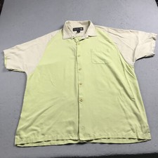 Nat Nast Shirt Mens XL Green Loop Bowling Soprano Camp Silk Vintage Luxury