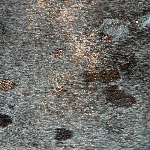 Bronze Metallic Acid Washed Cowhide Rug (fire brands) Size: 7x6.5 feet D-879 - Picture 3 of 4
