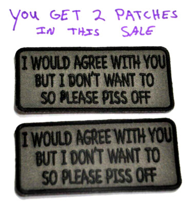 I WOULD AGREE WITH YOU BUT I DONT WANT TO SO  1X4 iron on PATCH morale UGET2 197