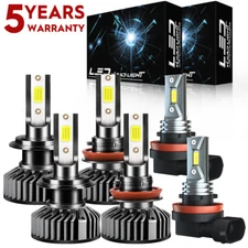 For Ford Fusion 2006-2016 LED Headlight High Low Beam Fog Light Bulbs 6000K F2QC