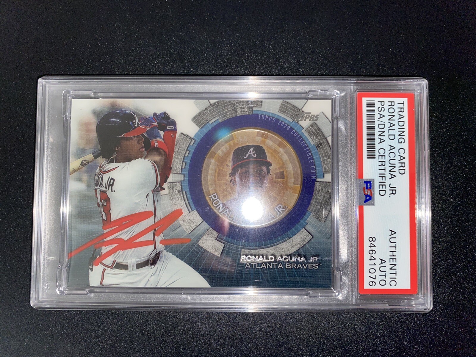 RONALD ACUNA JR Signed Auto Autograph 2020 Topps Commemorative Coin PSA/DNA Coa