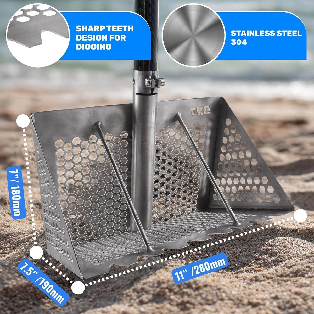 Beach Combing Tools Beach Sand Scoop With Mesh Bag - Plastic Sand ...