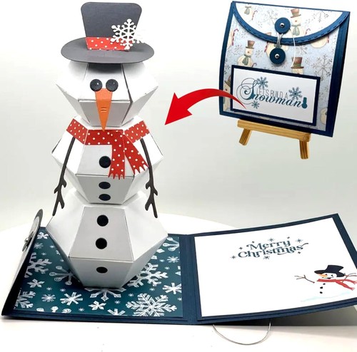 Pop-up 3D Christmas Greeting Cards with Note Card & Envelope Xmas Gift US - Picture 12 of 14