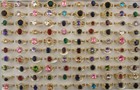 35pcs Wholesale Lots Mixed Charming Cubic Zirconia Gold P Lady Rings Party Gifts