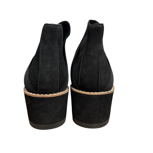 NEW Eileen Fisher Women's Lark Wedge Heel Booties Nubuck Black Leather Size 5.5 - Picture 4 of 9