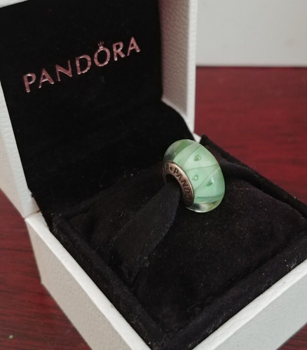 Authentic Pandora Silver Green LOOKING GLASS Murano Glass Bead Charm 4 Bracelets - Picture 19 of 20