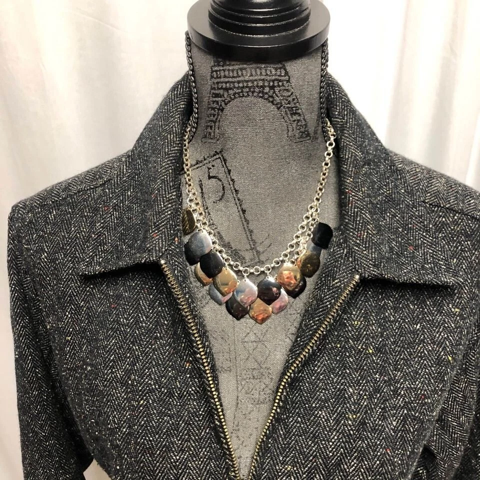 Christopher and Banks Jacket Womens Size Medium Black Full Zip Lined Blazer - Image 2 of 4