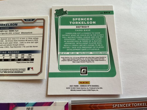 Spencer Torkelson Lot (5) 2021 2022 Bowman PCP-96 53 SC-2 FUT-ST PANINI RF-14 WS - Picture 9 of 12