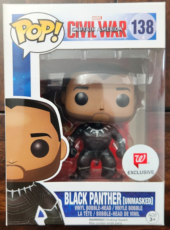 Funko POP! Marvel Civil War - BLACK PANTHER (UNMASKED) #138 Walgreens Exclusive
