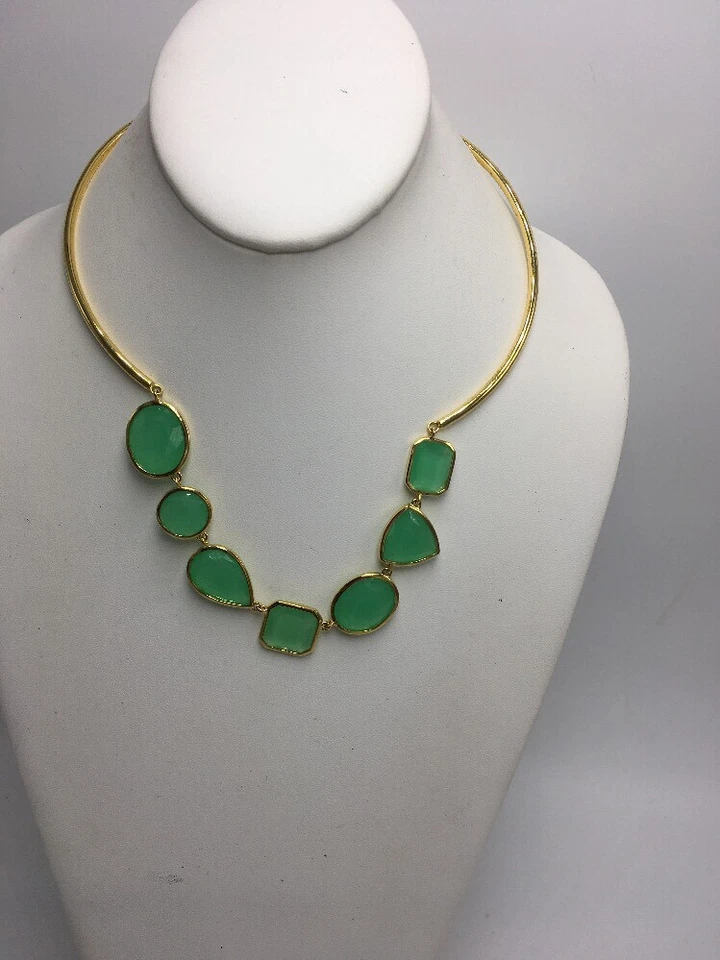 $88 Kate Spade Tono Oro Piedra Verde Vegas Joyas Collar A1 Foto 2 de 4