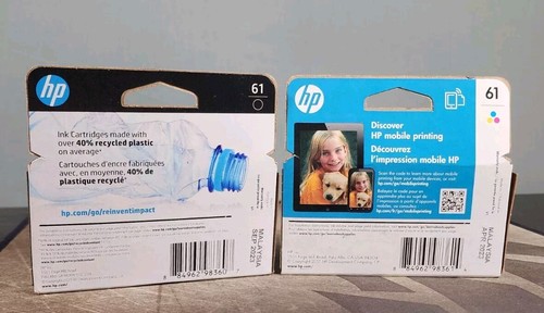 HP #61 2pack Combo Ink Cartridges 61 Black and Color - Expired 2023 - Picture 5 of 7