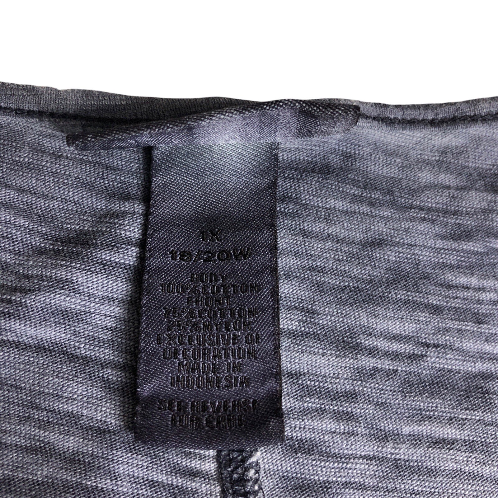 Catherines Top Womens 18/20W Gray Blue Floral Lace Crochet Stretch Short Sleeve