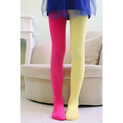 Child Girls Candy Color Ballet Dance Pants Kids Stitching Color Tights Pantyhose - Picture 4 of 20